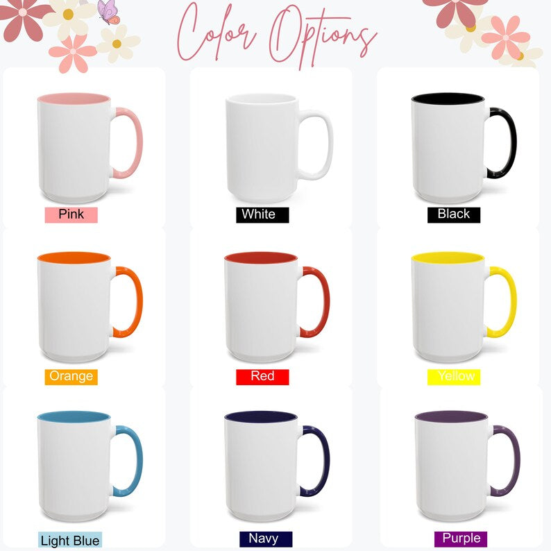 1- 6 Personalized Holding Mom's Hand | Floral Family Mug - Personalized Gift for Moms | Family Gatherings, Mother's Day, Custom Drinkware