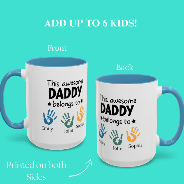 Custom Dad Mug with Kids’ Names | Personalized Father’s Day Gift | Coffee Cup for Dad or Papa | Birthday Gift from Kids | Custom Name Mug