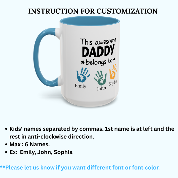 Custom Dad Mug with Kids’ Names | Personalized Father’s Day Gift | Coffee Cup for Dad or Papa | Birthday Gift from Kids | Custom Name Mug