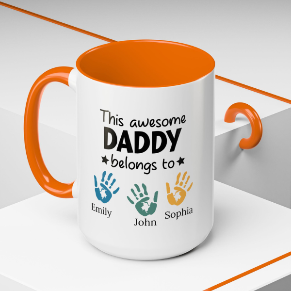 Custom Dad Mug with Kids’ Names | Personalized Father’s Day Gift | Coffee Cup for Dad or Papa | Birthday Gift from Kids | Custom Name Mug