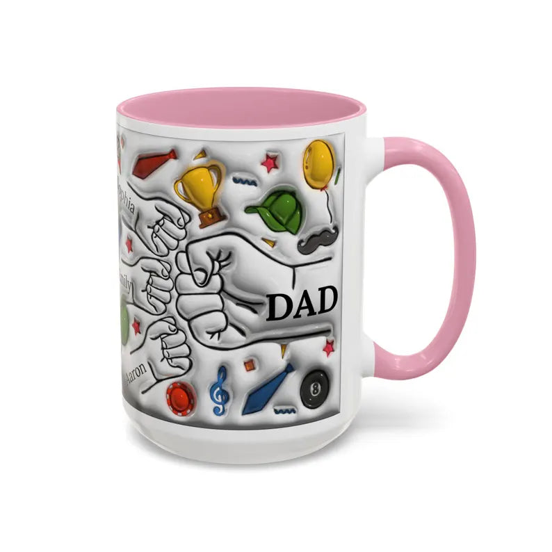 Personalized Dad Mug | Custom Name Coffee Cup with Kids’ Names | Father’s Day Gift for Dad | Customizable Gift for Papa | Birthday Gift