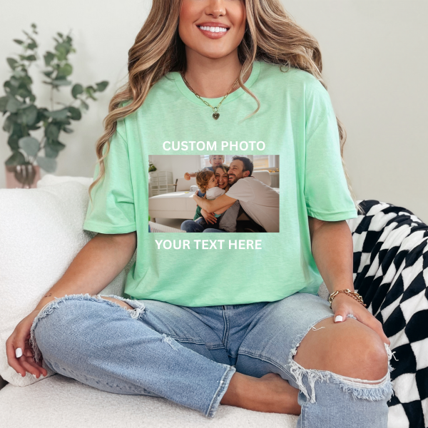 Custom Image T-Shirt, Sweatshirt with Your Photo & Text | Personalized Shirt for Mom, Dad | Custom Logo or Picture Tee | Unique Gift Idea