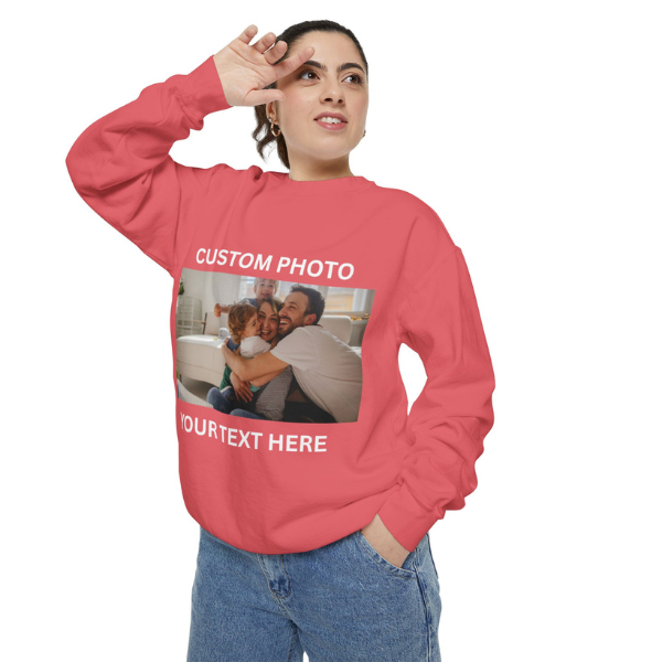 Custom Image T-Shirt, Sweatshirt with Your Photo & Text | Personalized Shirt for Mom, Dad | Custom Logo or Picture Tee | Unique Gift Idea
