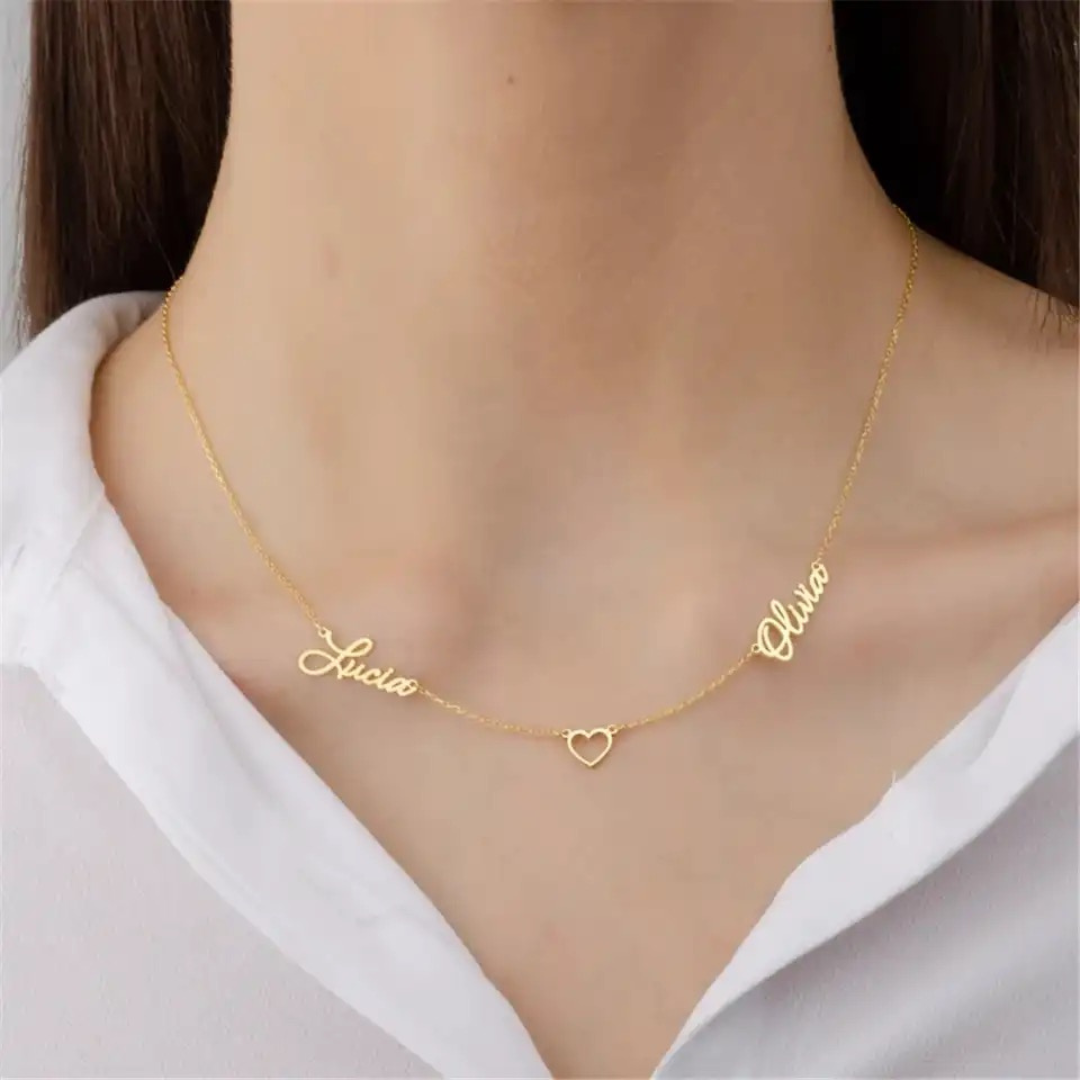 Custom Two Names Necklace | Personalized Gift | Gift For Mom Wife Daughter