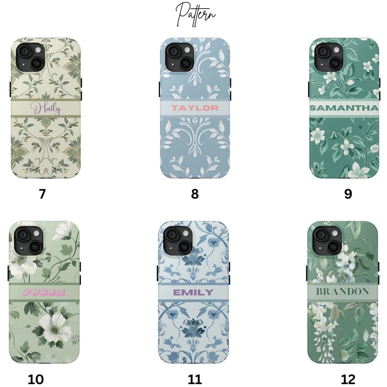 Custom Toile de Jouy Phone Case β Personalized MagSafe iPhone & Samsung Case | Elegant French Floral Design