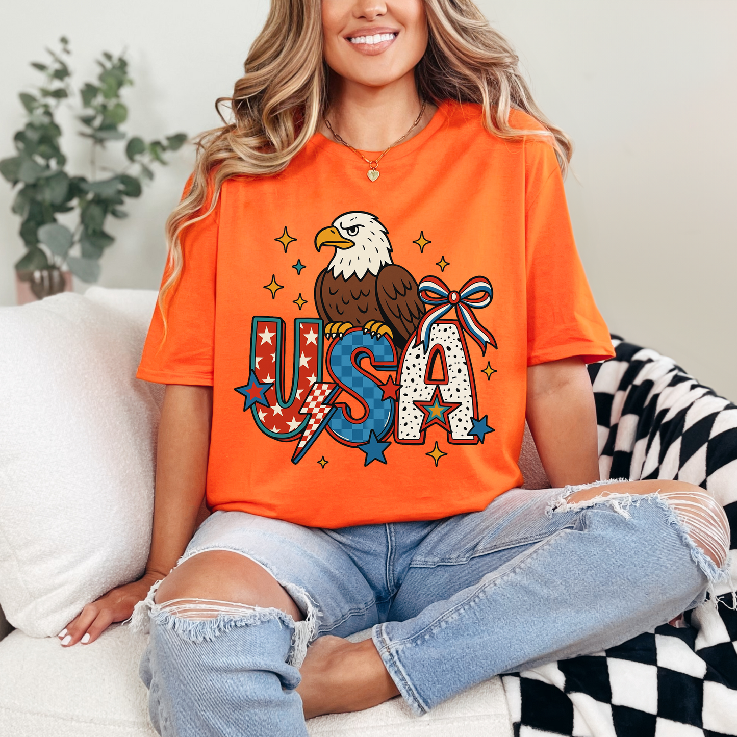 Vintage 4th of July Unisex T-Shirt, Sweatshirt, Hoodie | American Eagle & Bow Graphic Tee | Patriotic USA Apparel