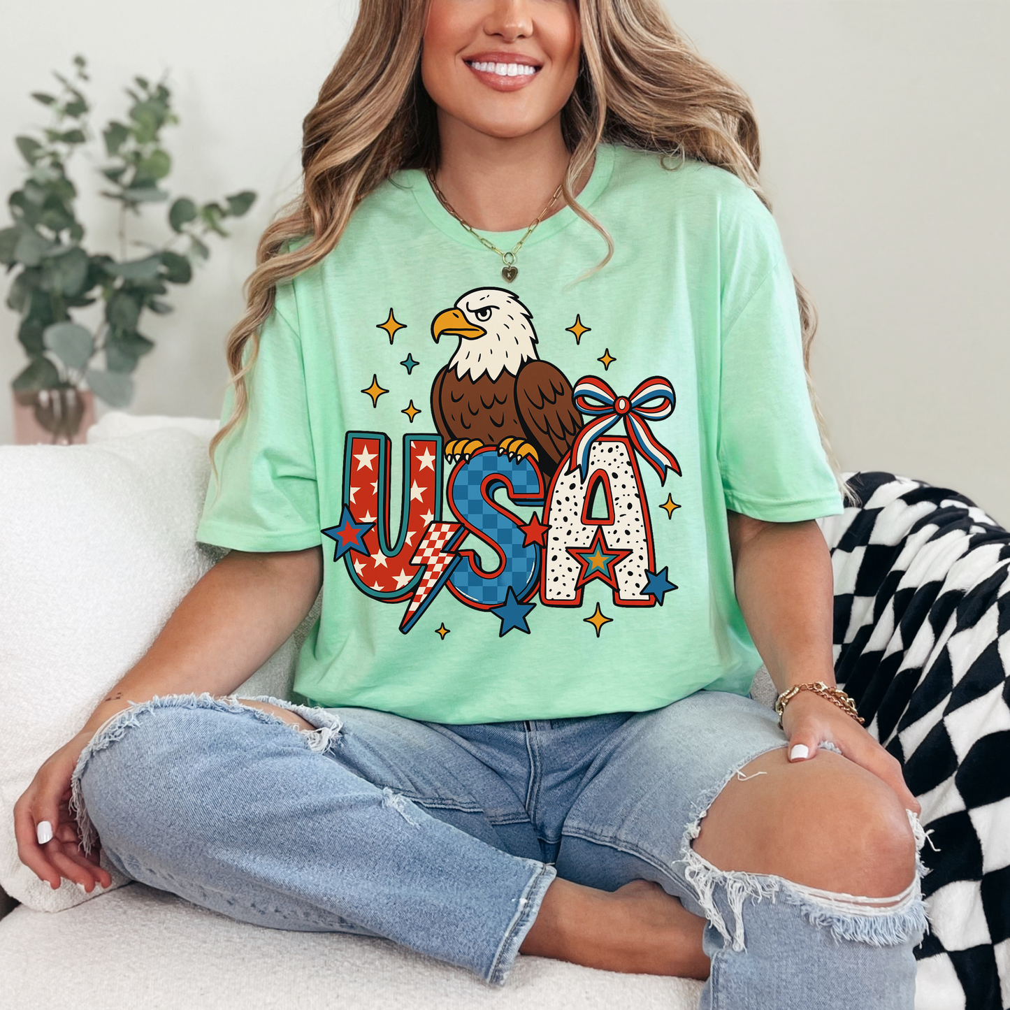Vintage 4th of July Unisex T-Shirt, Sweatshirt, Hoodie | American Eagle & Bow Graphic Tee | Patriotic USA Apparel