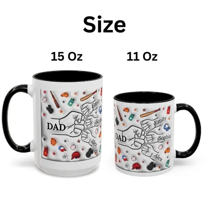 Personalized Dad Mug | Custom Name Coffee Cup with Kids’ Names | Father’s Day Gift for Dad | Customizable Gift for Papa | Birthday Gift