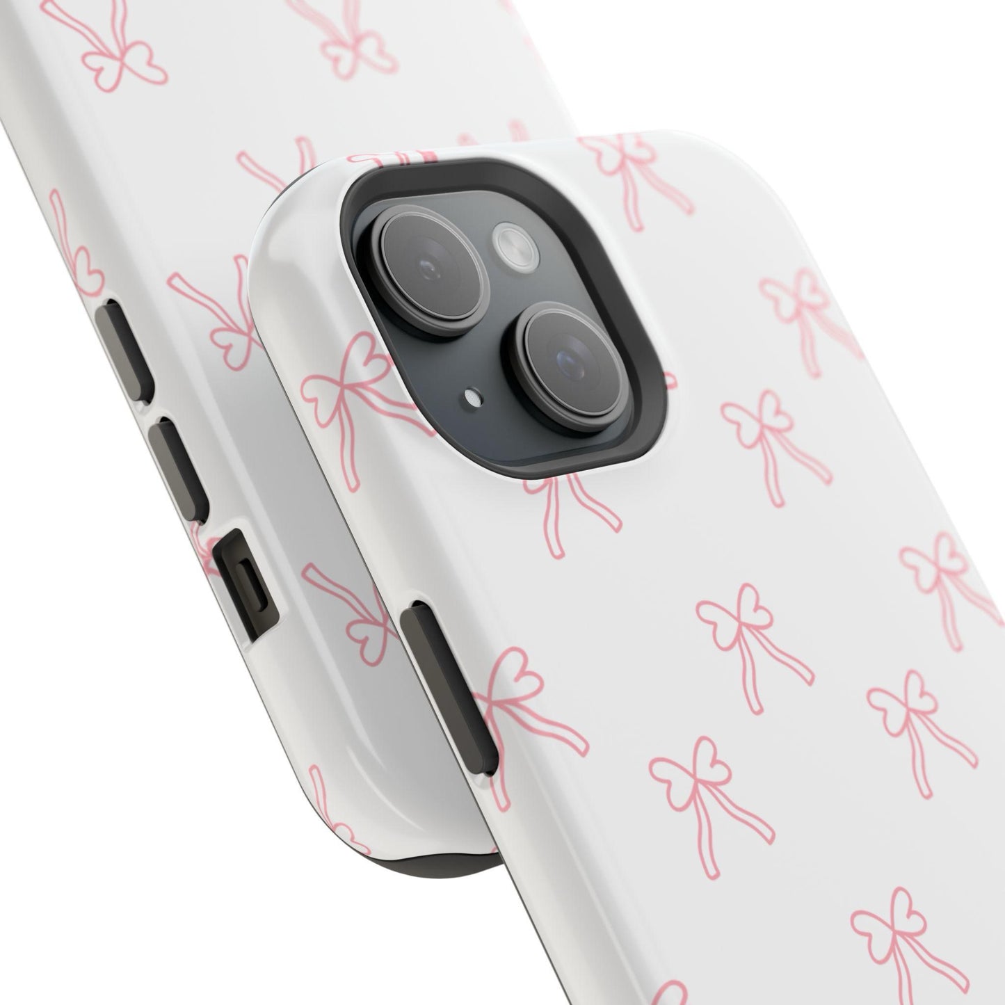 Personalized Pink Bow iPhone 16 15 14 Pro Plus Pro Max Samsung Case Custom Name Stylish Protective Cover