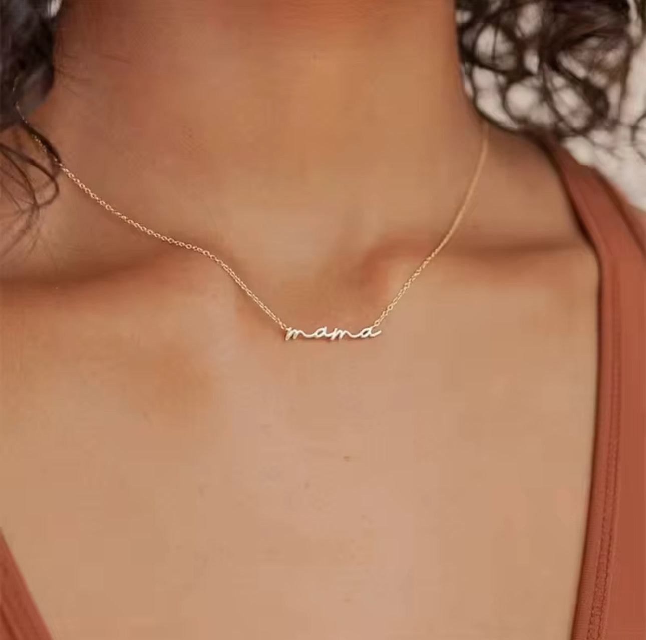 Dainty Mama Necklace in Sterling Silver & Gold • Mom Necklace • Perfect Gift for Mom and Wife