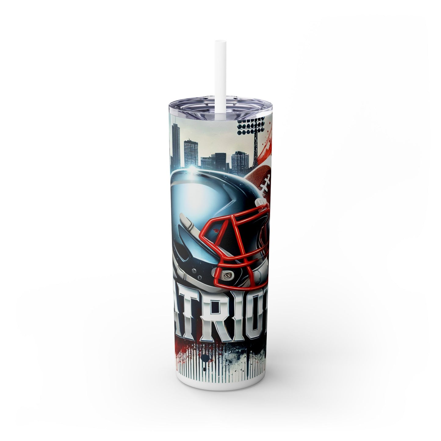 PATRIOT Football Team Designs 20oz Skinny Tumbler, NFL Seamless Design, 20oz Tumbler , Tumbler for PATRIOT fans.