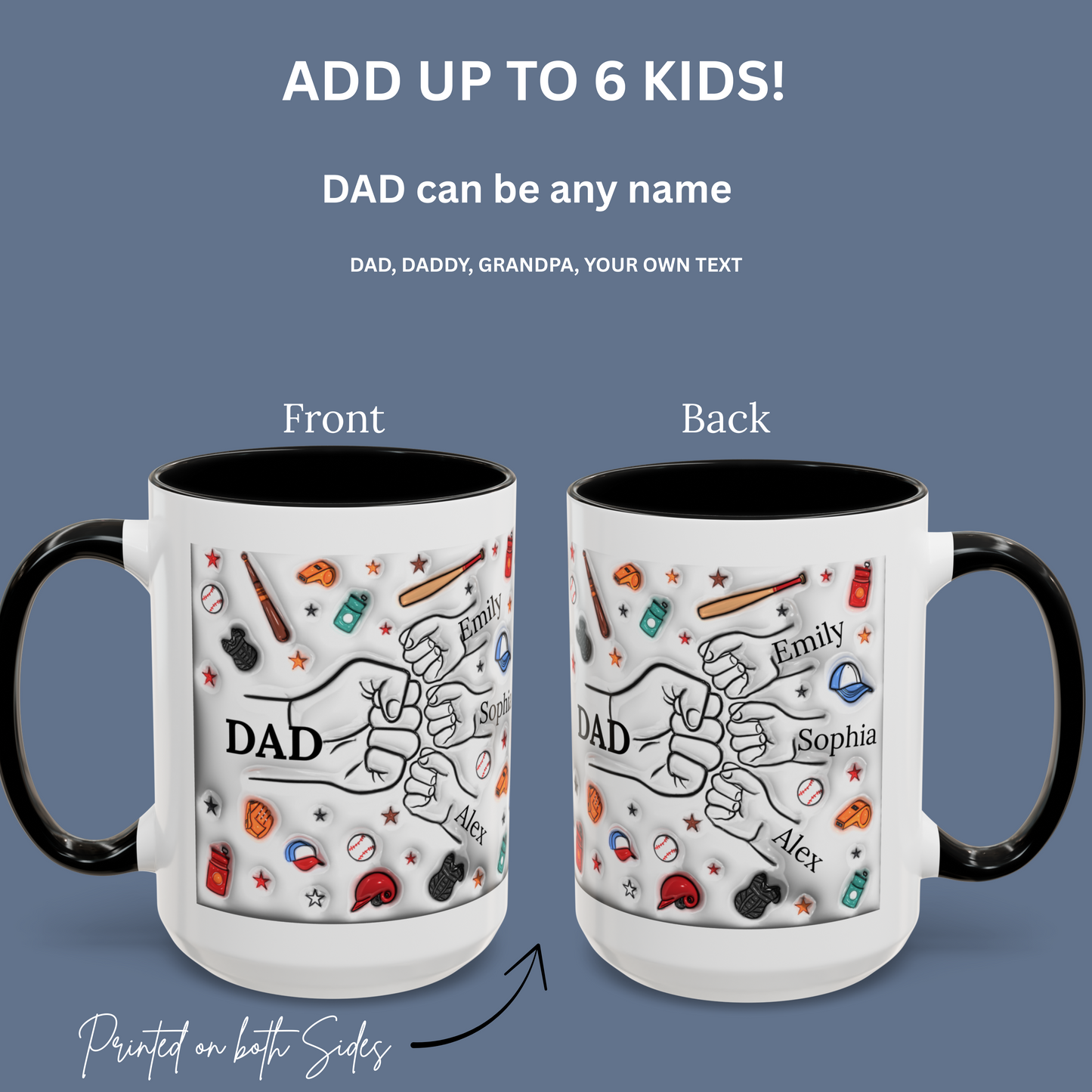 Personalized Mug for DAD | Father's Day Gift | Custom Name Coffee Mug with Kids’ Names | Gift for Dad | Coffee Mug with Kids Name