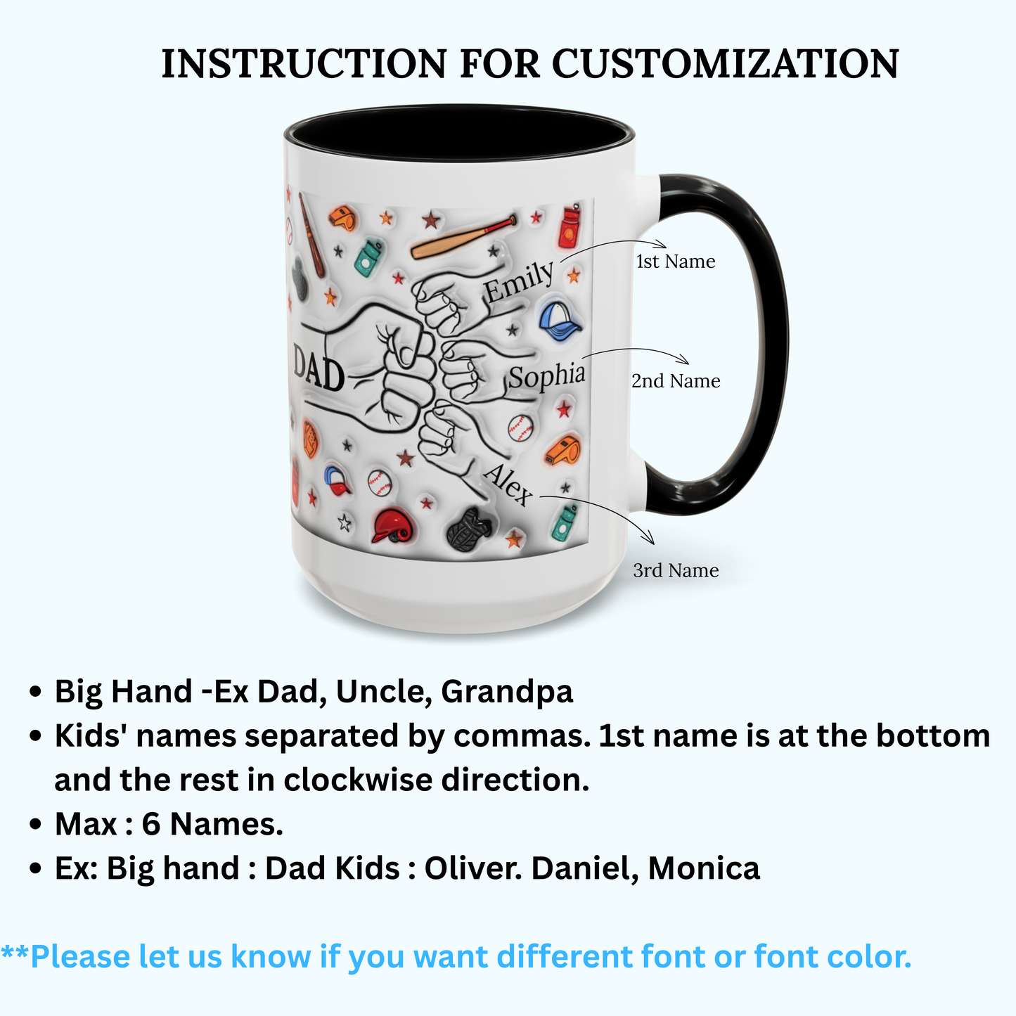Personalized Mug for DAD | Father's Day Gift | Custom Name Coffee Mug with Kids’ Names | Gift for Dad | Coffee Mug with Kids Name