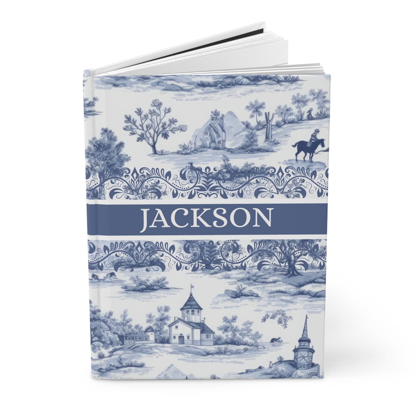Toile De Jouy Personalized Spiral Notebook | Custom Journal for Women, Kids, Best Friends | Birthday Gifts for Her & Mom