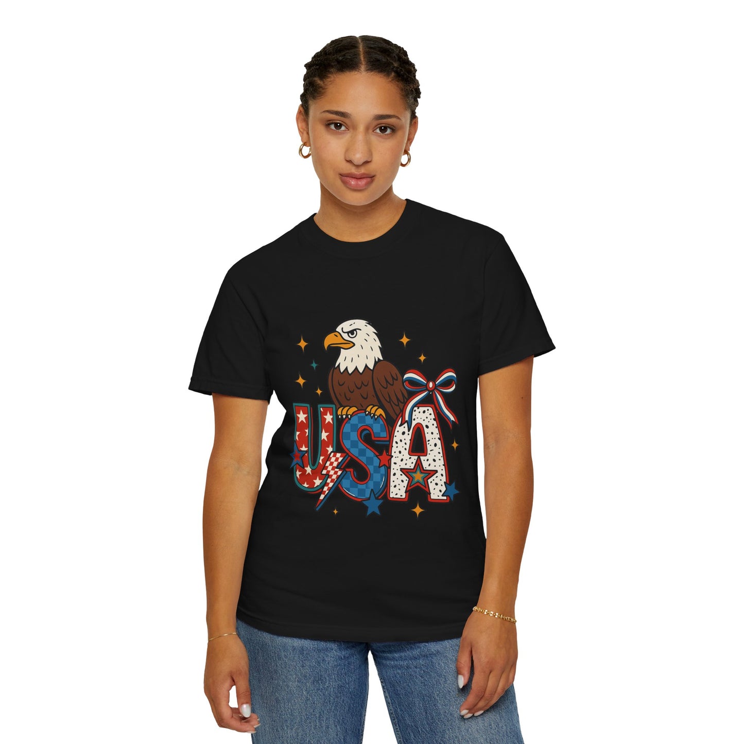 Vintage 4th of July Unisex T-Shirt, Sweatshirt, Hoodie | American Eagle & Bow Graphic Tee | Patriotic USA Apparel