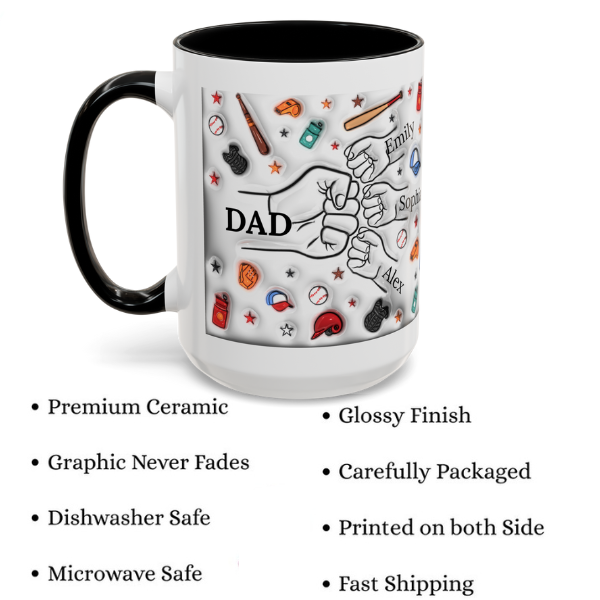 Personalized Mug for DAD | Father's Day Gift | Custom Name Coffee Mug with Kids’ Names | Gift for Dad | Coffee Mug with Kids Name
