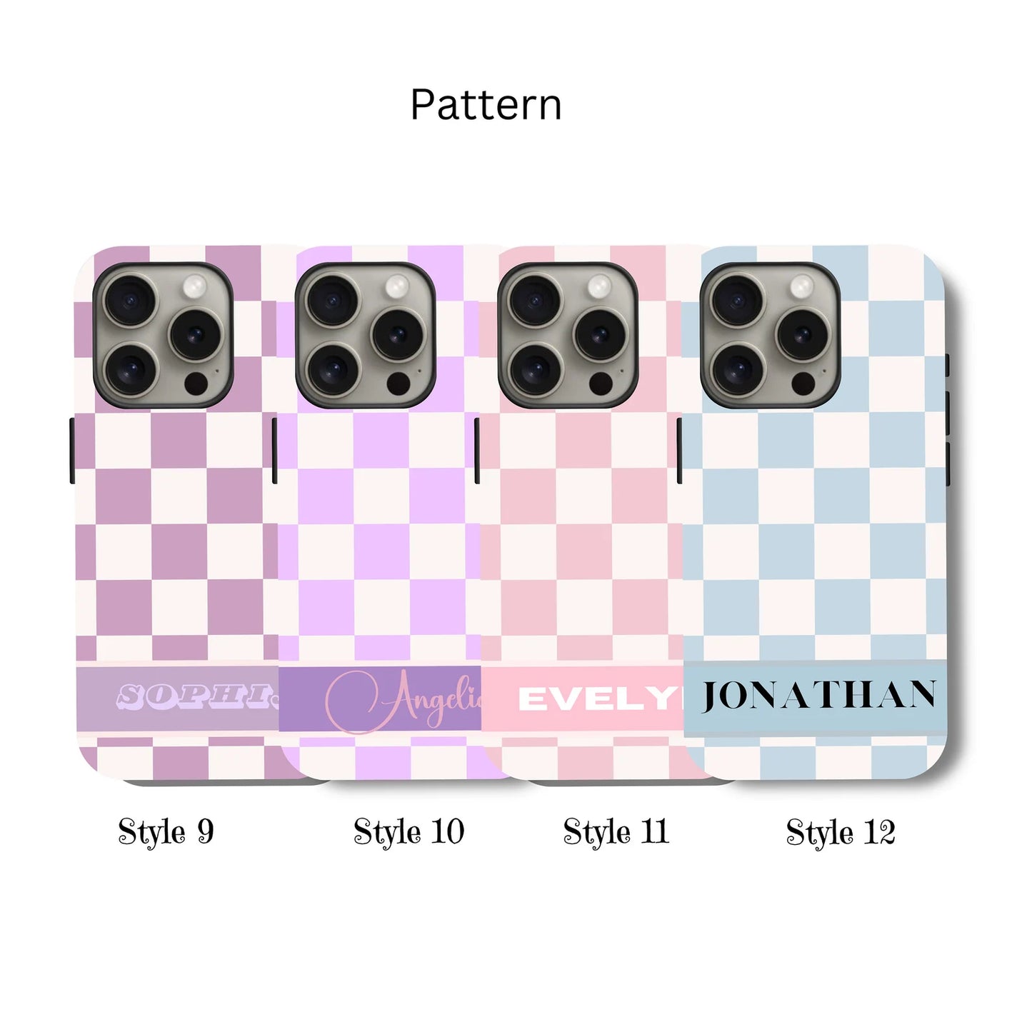 Custom Checkered iPhone Case, Samsung Case – Trendy Retro Vibe with Your Name or Initials