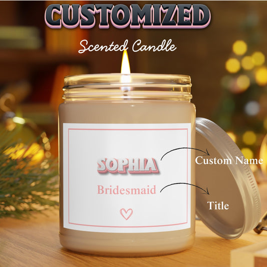 Custom Bridesmaid Proposal Scented Candle | Personalized Bridesmaid Gift, Maid of Honor Candle, Wedding Party, Unique & Thoughtful Gift