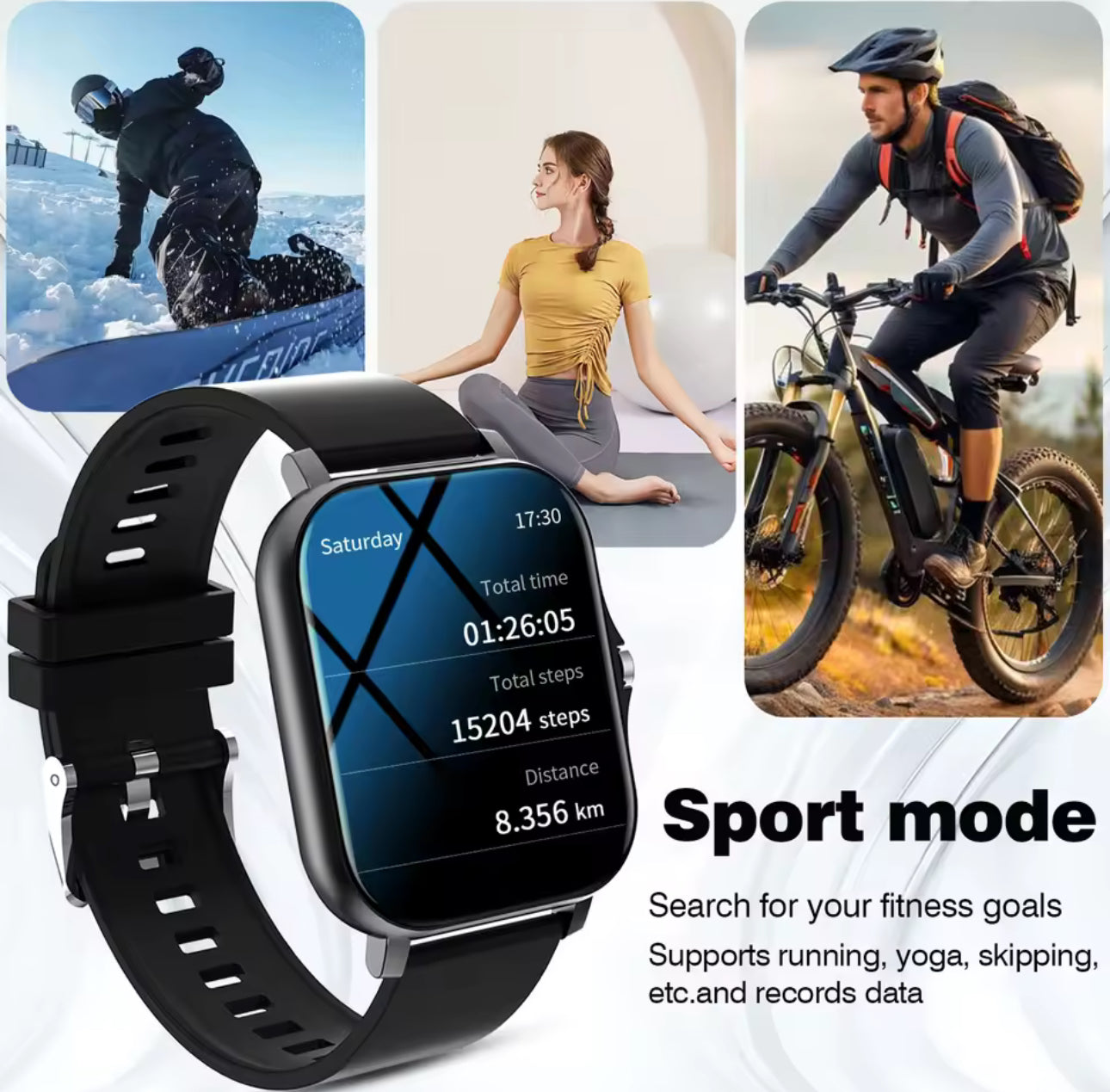 Multifunctional Smart Sports Watch with Wireless Calls & Message Alerts – Fitness Tracker for Men & Women