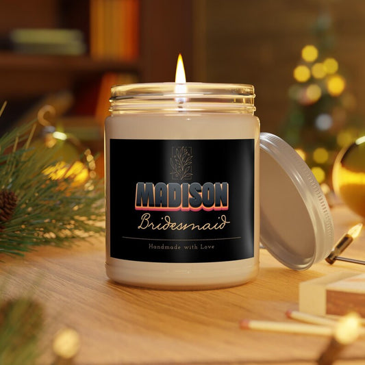 Custom Bridesmaid Proposal Scented Candle | Personalized Bridesmaid Gift, Maid of Honor Candle, Wedding Party, Unique & Thoughtful Gift