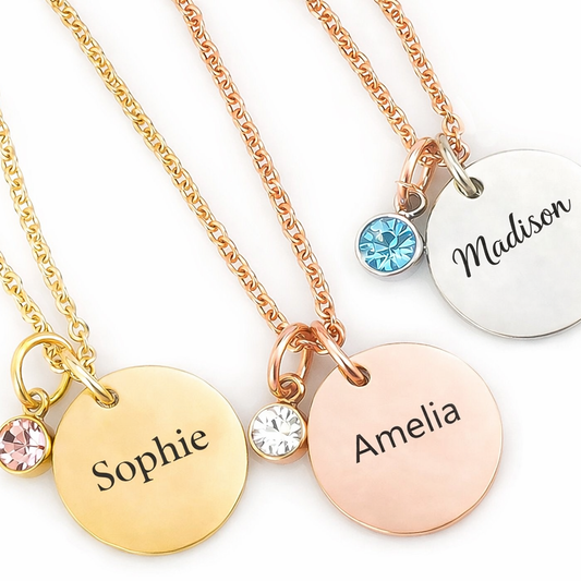 Personalized Name Necklace with Birthstone | Dainty Gold Cursive Name Necklace | Gift for Mom, Bridesmaid & Kids | Custom Jewelry