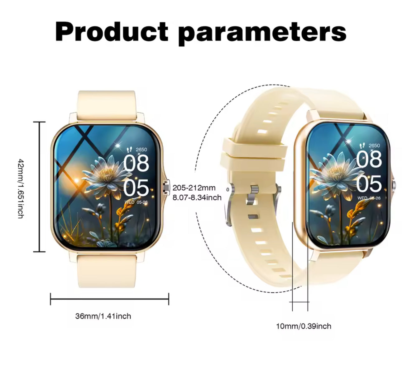 Multifunctional Smart Sports Watch with Wireless Calls & Message Alerts – Fitness Tracker for Men & Women