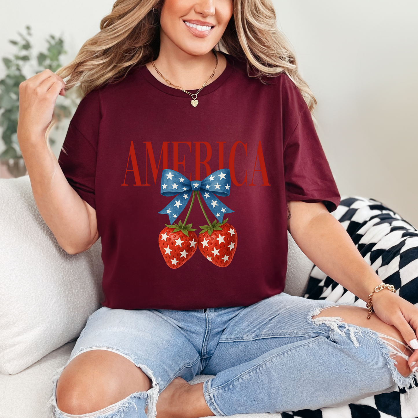 Vintage 4th of July Unisex T-Shirt, Sweatshirt, Hoodie | American Eagle & Bow Graphic Tee | Patriotic USA Apparel (Copy)