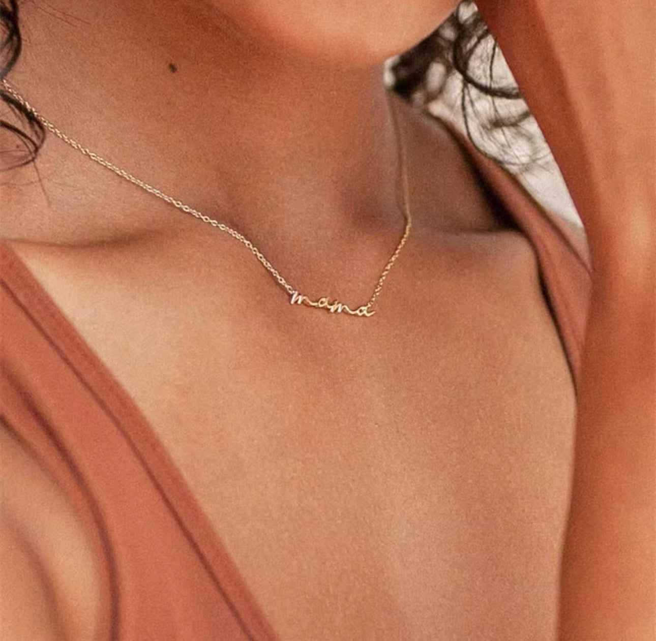 Dainty Mama Necklace in Sterling Silver & Gold • Mom Necklace • Perfect Gift for Mom and Wife