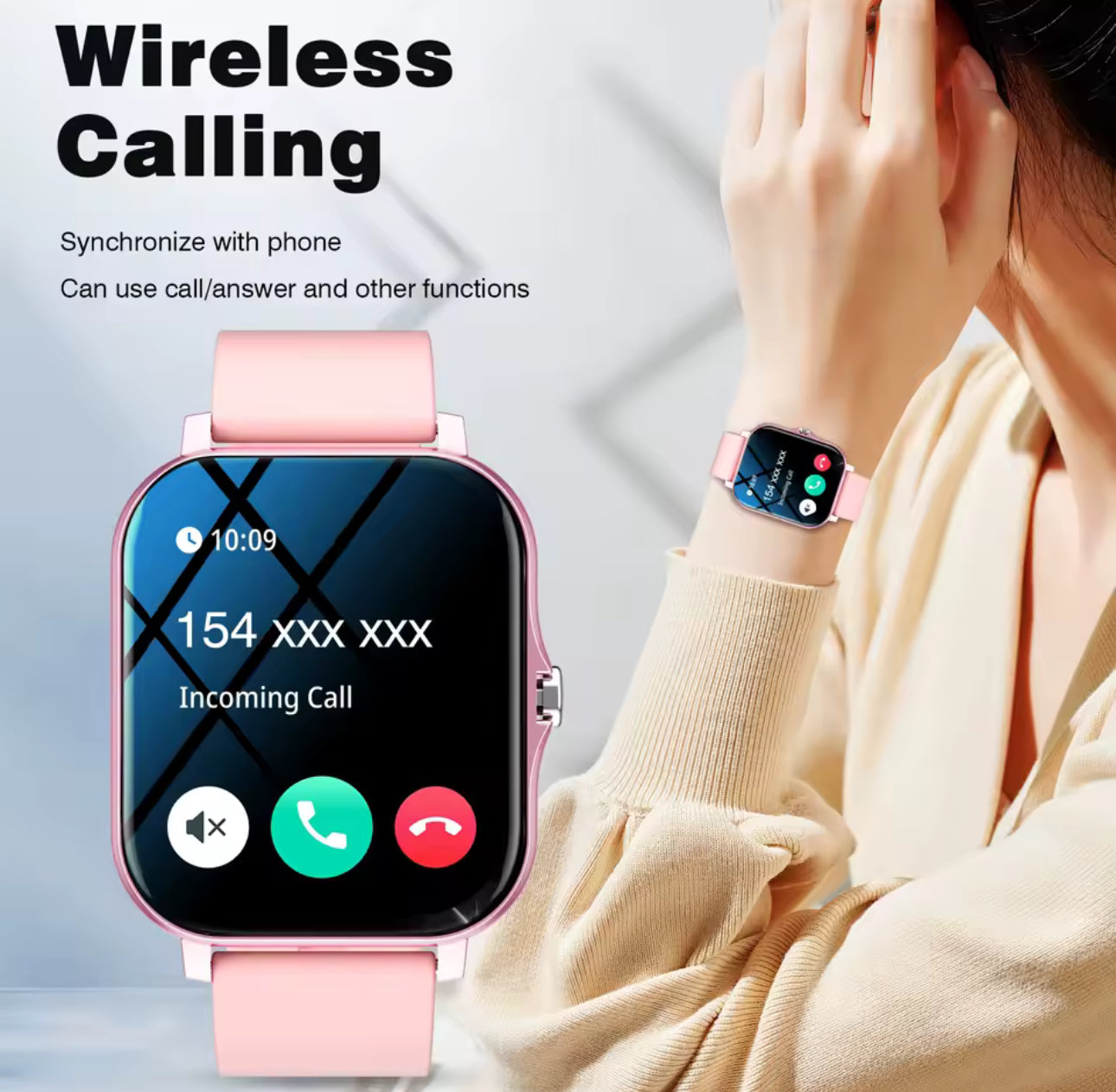 Multifunctional Smart Sports Watch with Wireless Calls & Message Alerts – Fitness Tracker for Men & Women