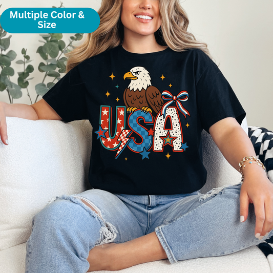 Vintage 4th of July Unisex T-Shirt, Sweatshirt, Hoodie | American Eagle & Bow Graphic Tee | Patriotic USA Apparel