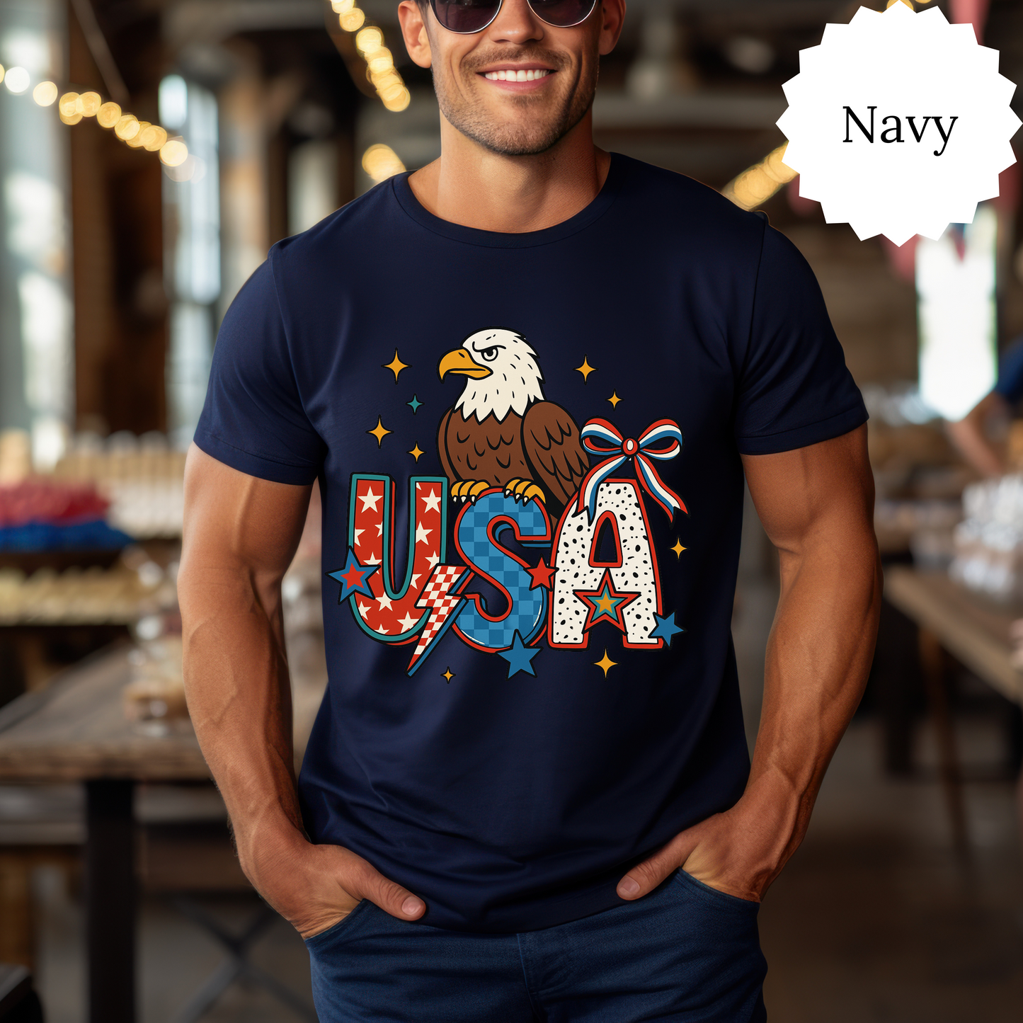 Vintage 4th of July Unisex T-Shirt, Sweatshirt, Hoodie | American Eagle & Bow Graphic Tee | Patriotic USA Apparel