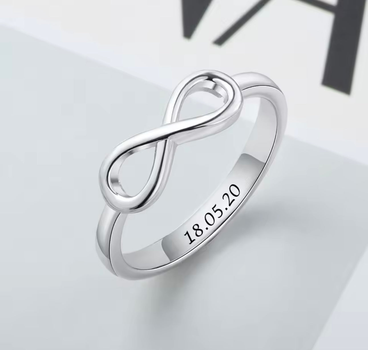 Custom Infinity Ring for Women – Engraved Name Love Knot Promise Ring, Romantic Anniversary Gift