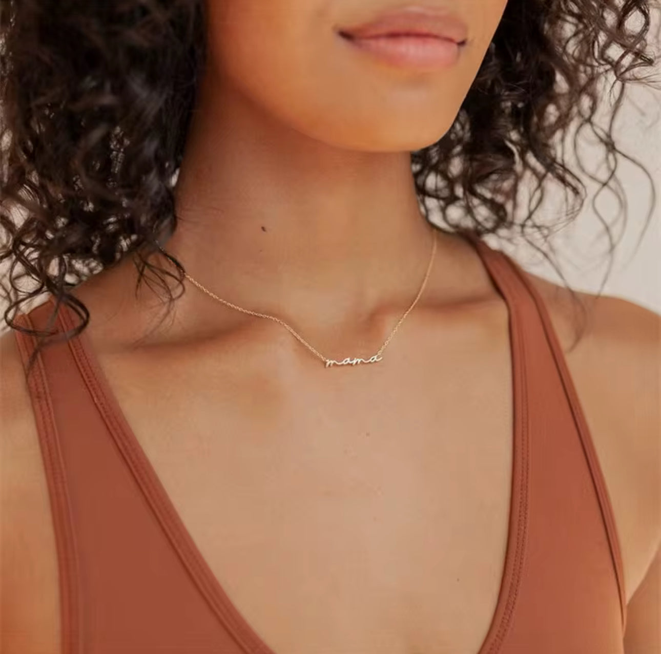 Dainty Mama Necklace in Sterling Silver & Gold • Mom Necklace • Perfect Gift for Mom and Wife