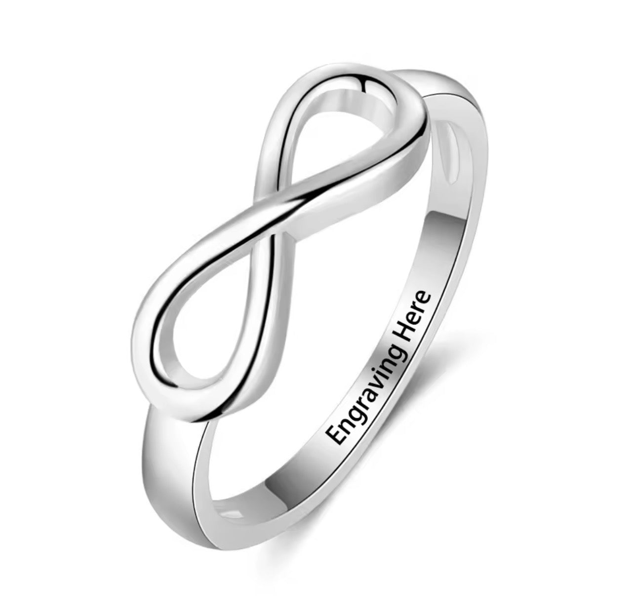 Custom Infinity Ring for Women – Engraved Name Love Knot Promise Ring, Romantic Anniversary Gift