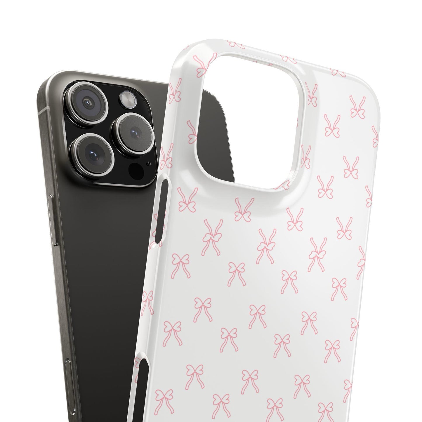 Personalized Pink Bow iPhone 16 15 14 Pro Plus Pro Max Samsung Case Custom Name Stylish Protective Cover