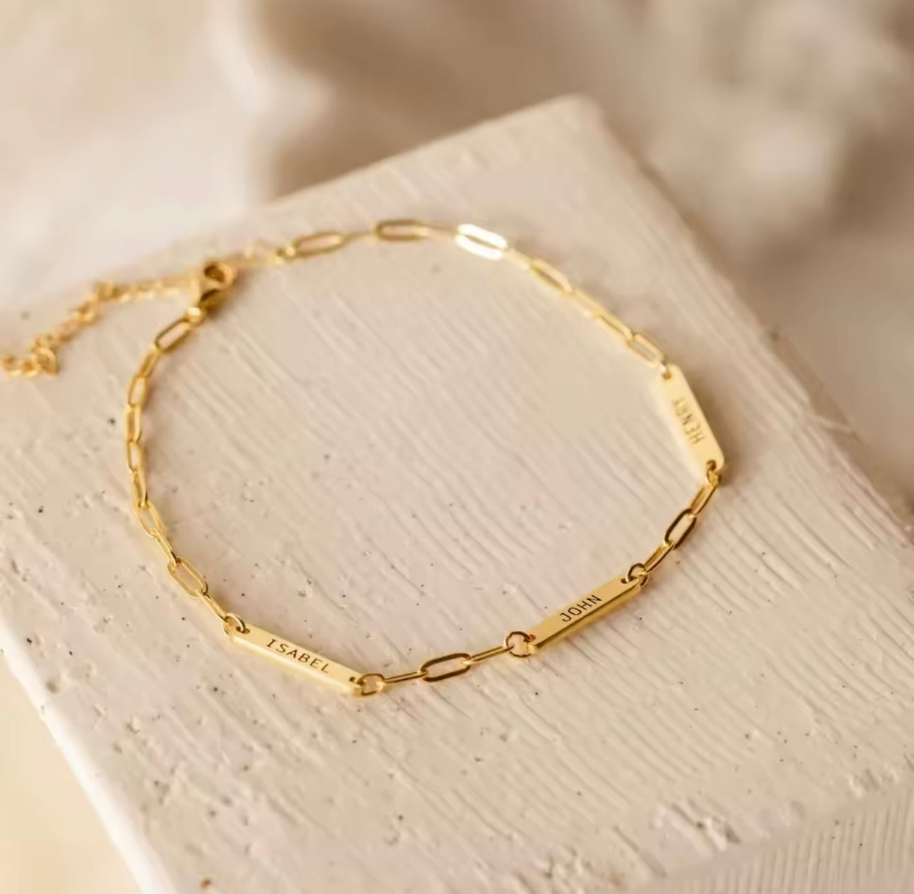 Engraved Custom Name Paperclip Chain Bracelet | Durable Stainless Steel | Personalized Bracelet | Gift for Her | Anniversary Gift