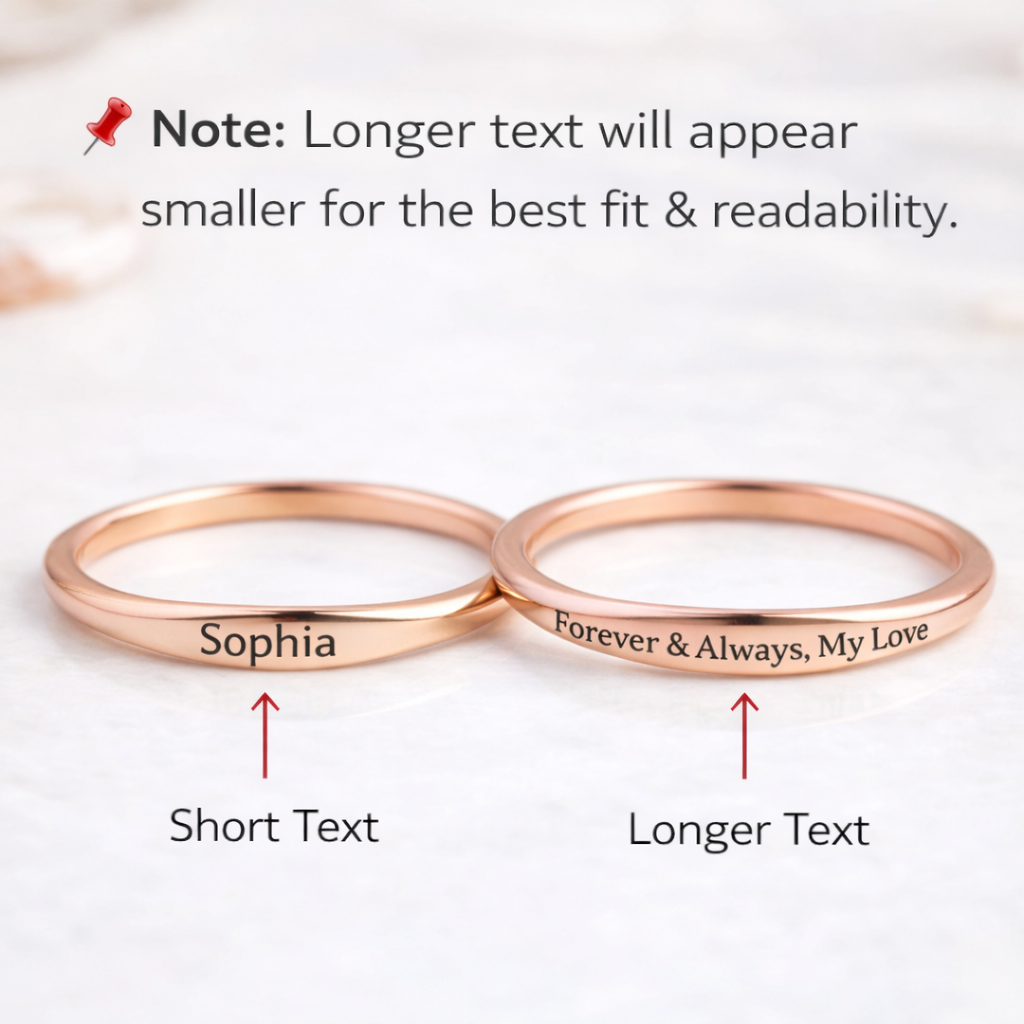 Personalized Engraved Rings, Custom Name, text Date Stackable Ring Set, Minimalist Jewelry Gift for Her, Wife, girlfriend, Bridesmaid