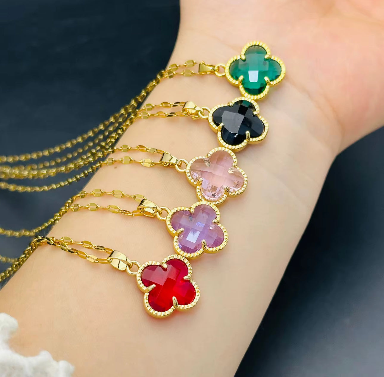 18K Gold Plated Four Leaf Clover Necklace | Stainless Steel Lucky Pendant | Elegant Women’s Jewelry