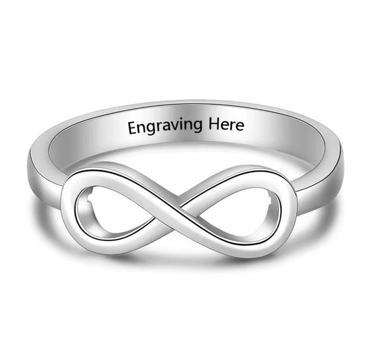 Custom Infinity Ring for Women – Engraved Name Love Knot Promise Ring, Romantic Anniversary Gift
