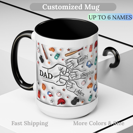 Personalized Mug for DAD | Father's Day Gift | Custom Name Coffee Mug with Kids’ Names | Gift for Dad | Coffee Mug with Kids Name