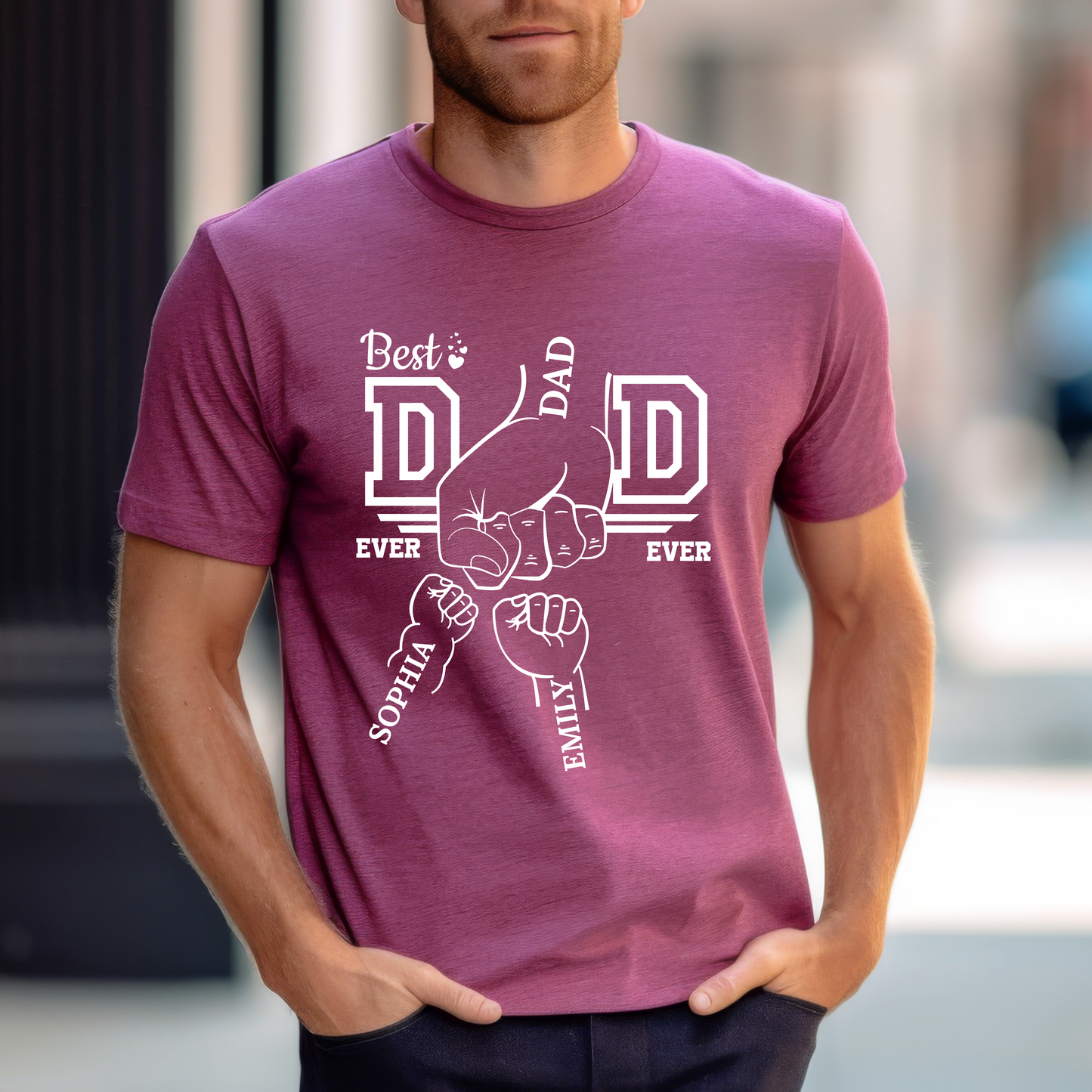 Customized T-Shirt for Dad | Custom Dad Fist Bump Shirt With Kids Names | Father's Day Gift From Daughter Son, Personalized T-Shirt (Copy)