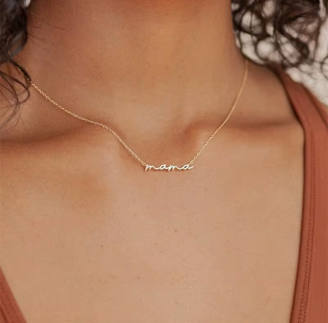 Dainty Mama Necklace in Sterling Silver & Gold • Mom Necklace • Perfect Gift for Mom and Wife