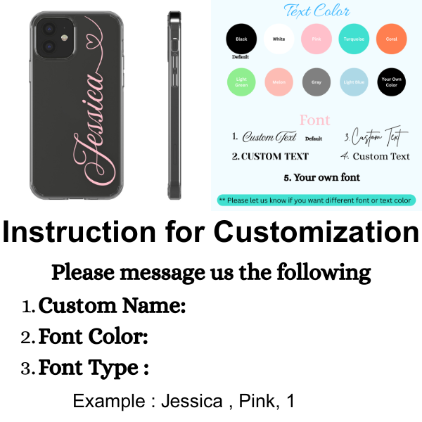 Custom Name iPhone, Samsung Case | Clear Phone Cover | Customized Phone Cover | Gift for Him, Her | Birthday Gift