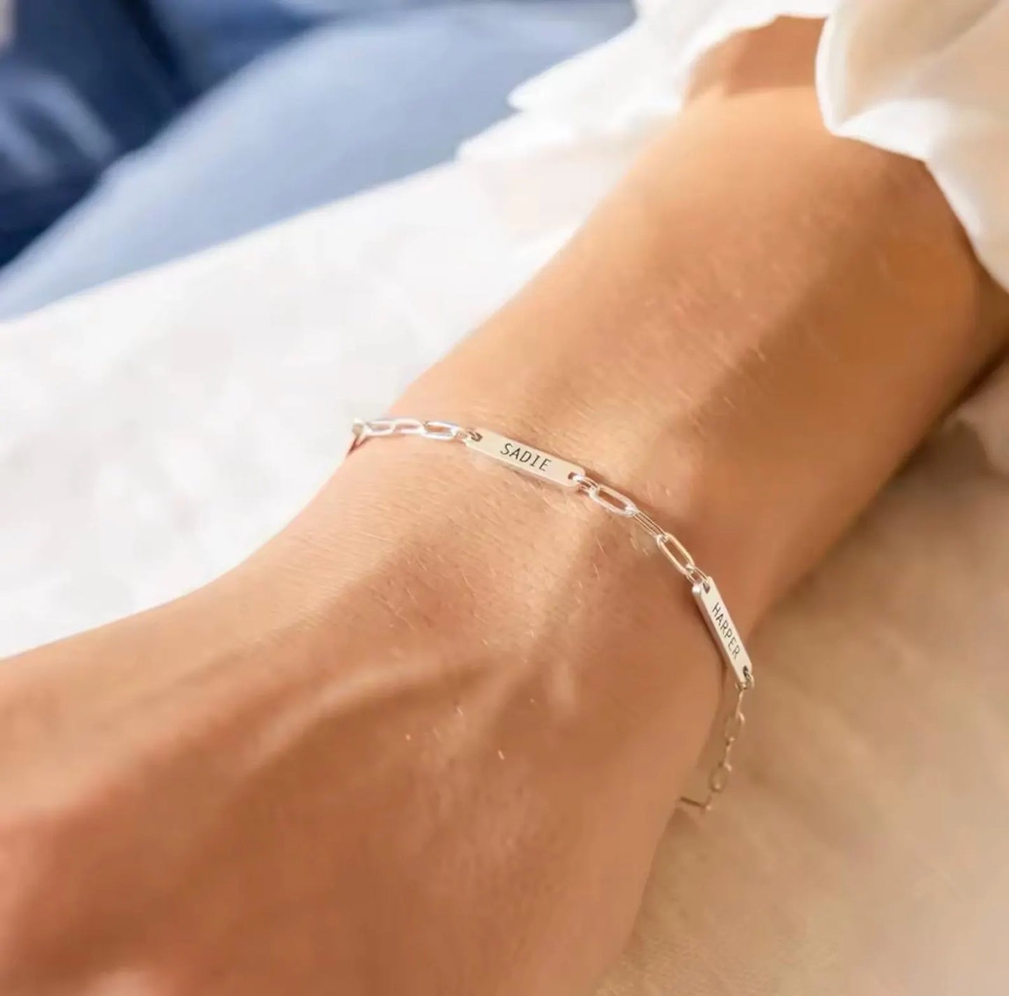 Engraved Custom Name Paperclip Chain Bracelet | Durable Stainless Steel | Personalized Bracelet | Gift for Her | Anniversary Gift